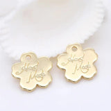 14k Plated Brass Flower Heart Pendants Charms for Jewelry Making DIY
