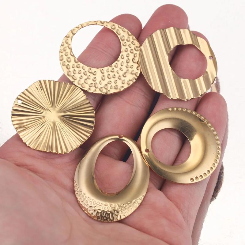 10pcs Geometry Earrings Charms Stainless Steel Pendant DIY Findings