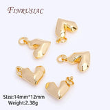 Heart Charms Pendants 18K Plated Brass for Necklace Making