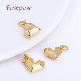 Heart Charms Pendants 18K Plated Brass for Necklace Making