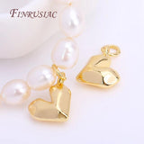 Heart Charms Pendants 18K Plated Brass for Necklace Making