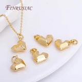 Heart Charms Pendants 18K Plated Brass for Necklace Making