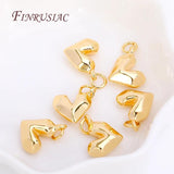 Heart Charms Pendants 18K Plated Brass for Necklace Making