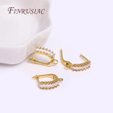 18K Real Plated Zircon Crystal Shvenzy Earring Hook Clasp Findings