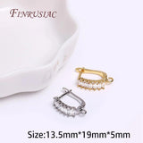 18K Real Plated Zircon Crystal Shvenzy Earring Hook Clasp Findings