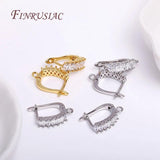 18K Real Plated Zircon Crystal Shvenzy Earring Hook Clasp Findings