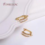 18K Real Plated Zircon Crystal Shvenzy Earring Hook Clasp Findings