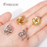 18K Plated Metal Round Earwires Earring Fasteners Hooks DIY Women Ear Jewelry