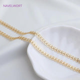 14K Plated Arrow Aircraft Carving Leaf Chain Brass Hollow Leaf Chains