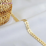 14K Plated Arrow Aircraft Carving Leaf Chain Brass Hollow Leaf Chains