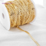 14K Plated Arrow Aircraft Carving Leaf Chain Brass Hollow Leaf Chains