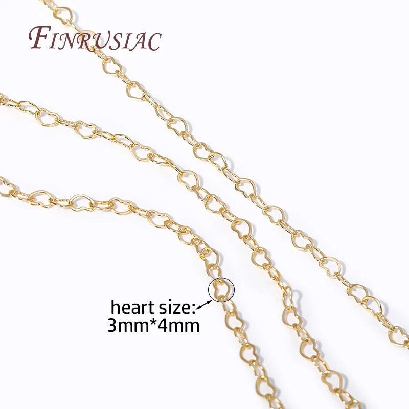 Heart Shape Link Chains for Bracelet Necklace, DIY Jewelry Accessories