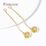 18K Plated Big Hole Sun Flower Beads With Link Chain