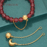 18K Plated Big Hole Sun Flower Beads With Link Chain