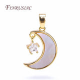 18K Zircon Star Shell Moon Pendant for Necklace Making