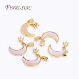 18K Zircon Star Shell Moon Pendant for Necklace Making