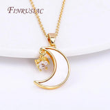 18K Zircon Star Shell Moon Pendant for Necklace Making