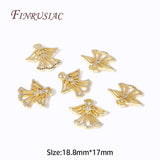 18K Plated Angel Charms Pendant with Zircon for Necklace Making