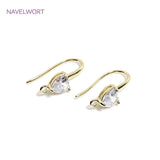 14K Plated Zircon Crystal Ear Wire Hooks for DIY Jewelry Making