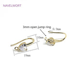 14K Plated Zircon Crystal Ear Wire Hooks for DIY Jewelry Making