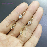 14K Plated Zircon Crystal Ear Wire Hooks for DIY Jewelry Making