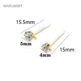 14K Plated Clear Rhinestone Post Earrings S925 Sterling Silver Stud Fittings