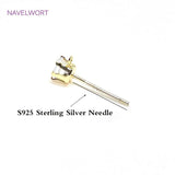 14K Plated Clear Rhinestone Post Earrings S925 Sterling Silver Stud Fittings
