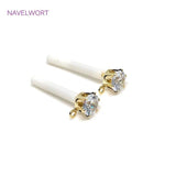 14K Plated Clear Rhinestone Post Earrings S925 Sterling Silver Stud Fittings