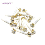 14K Plated Clear Rhinestone Post Earrings S925 Sterling Silver Stud Fittings