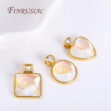 18K Plated Epoxy Resin Gem Pendant For Pearl Necklace Making