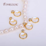 18K Plated Epoxy Resin Gem Pendant For Pearl Necklace Making