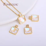 18K Plated Epoxy Resin Gem Pendant For Pearl Necklace Making