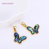 18K Plated Brass Abalone Shell Charms for Necklace Making