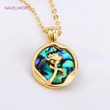 18K Plated Brass Abalone Shell Charms for Necklace Making
