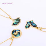 18K Plated Brass Abalone Shell Charms for Necklace Making