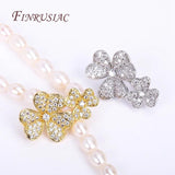 18K Plated Flowers Pearl Clasp For Necklace Supplies
