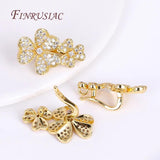 18K Plated Flowers Pearl Clasp For Necklace Supplies