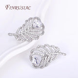 Rhodium Plated Feather Clasp for Jewelry Making