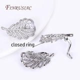 Rhodium Plated Feather Clasp for Jewelry Making