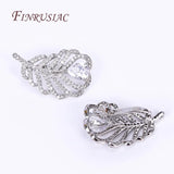Rhodium Plated Feather Clasp for Jewelry Making