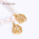 18K Plated Hollow Flower Pendants, Zircon Natural Shell Charms