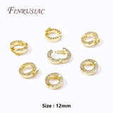 18K Plated Zircon Round Connect Charms Pendants Clasps DIY Necklace Accessories