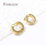 18K Plated Zircon Round Connect Charms Pendants Clasps DIY Necklace Accessories