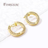 18K Plated Zircon Round Connect Charms Pendants Clasps DIY Necklace Accessories