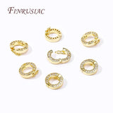 18K Plated Zircon Round Connect Charms Pendants Clasps DIY Necklace Accessories