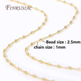 18K Plated Copper Ball Chain Necklace 2.5MM Jewelry Making DIY