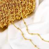18K Plated Copper Ball Chain Necklace 2.5MM Jewelry Making DIY
