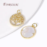 18K Plated Shell Heart Charms Inlay Pendants Jewelry Making Supplies DIY