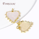 18K Plated Shell Heart Charms Inlay Pendants Jewelry Making Supplies DIY