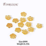 8MM 18K Plated Brass Beads Caps Hollow Flower Caps DIY Jewelry Accessories